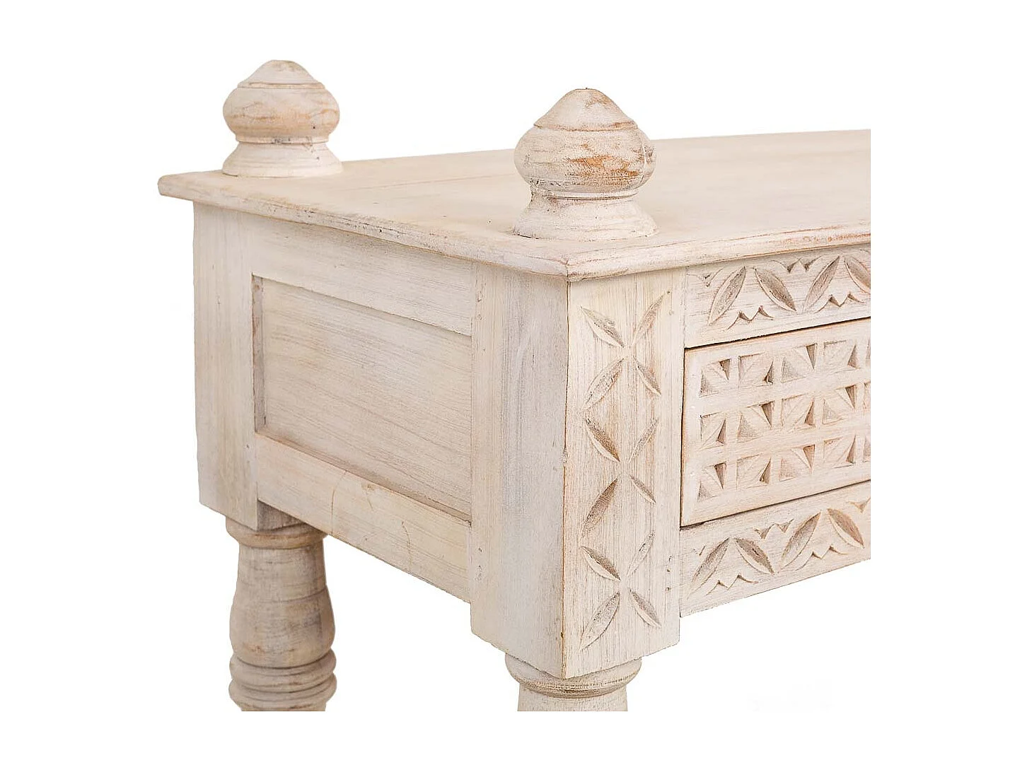 Recibidor de madera acabado artesanal 196x46x97h cm