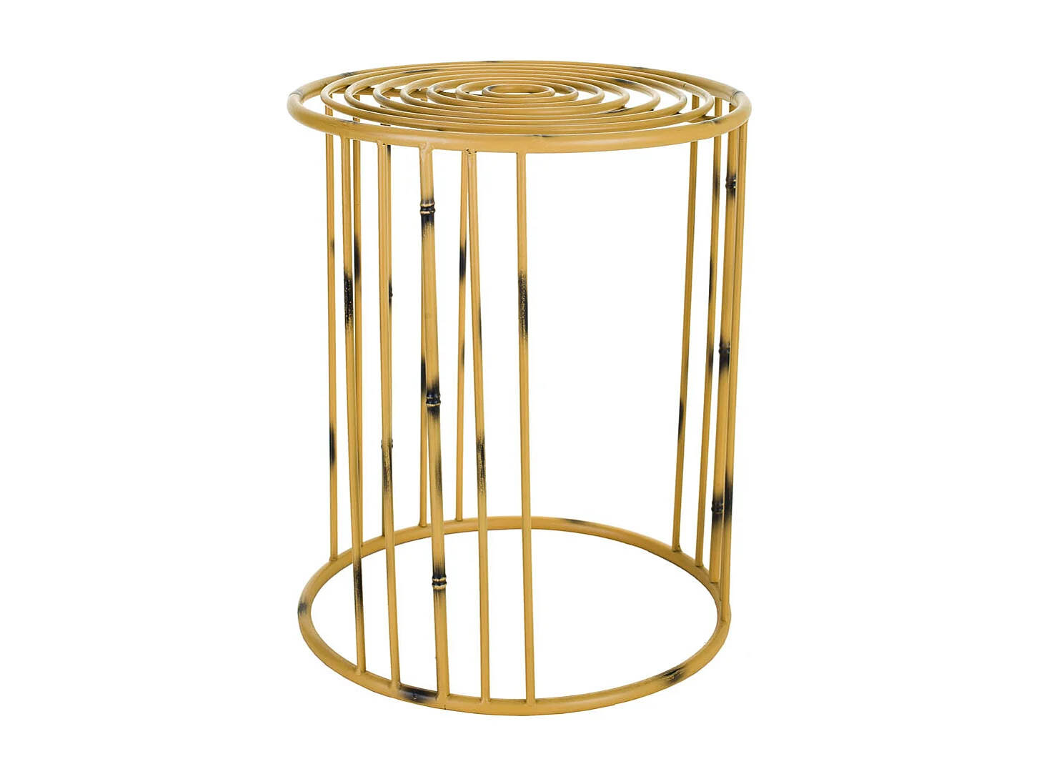 Gelber Blumentopf aus Metall, 39x39x48h cm