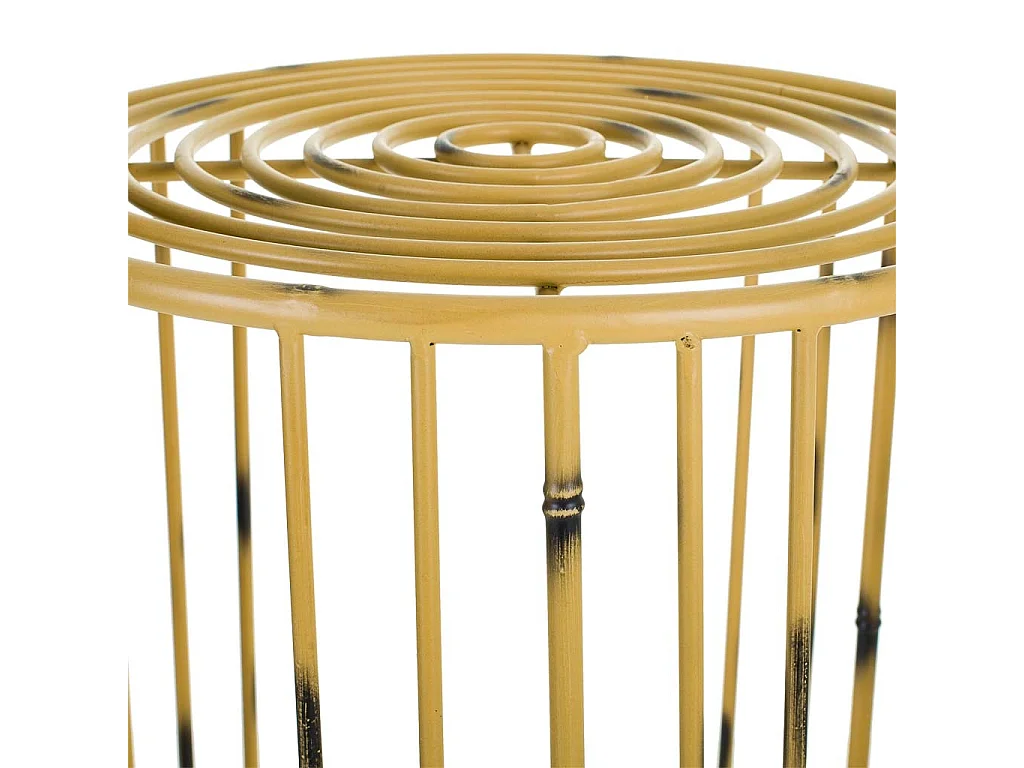 Gelber Blumentopf aus Metall, 39x39x48h cm