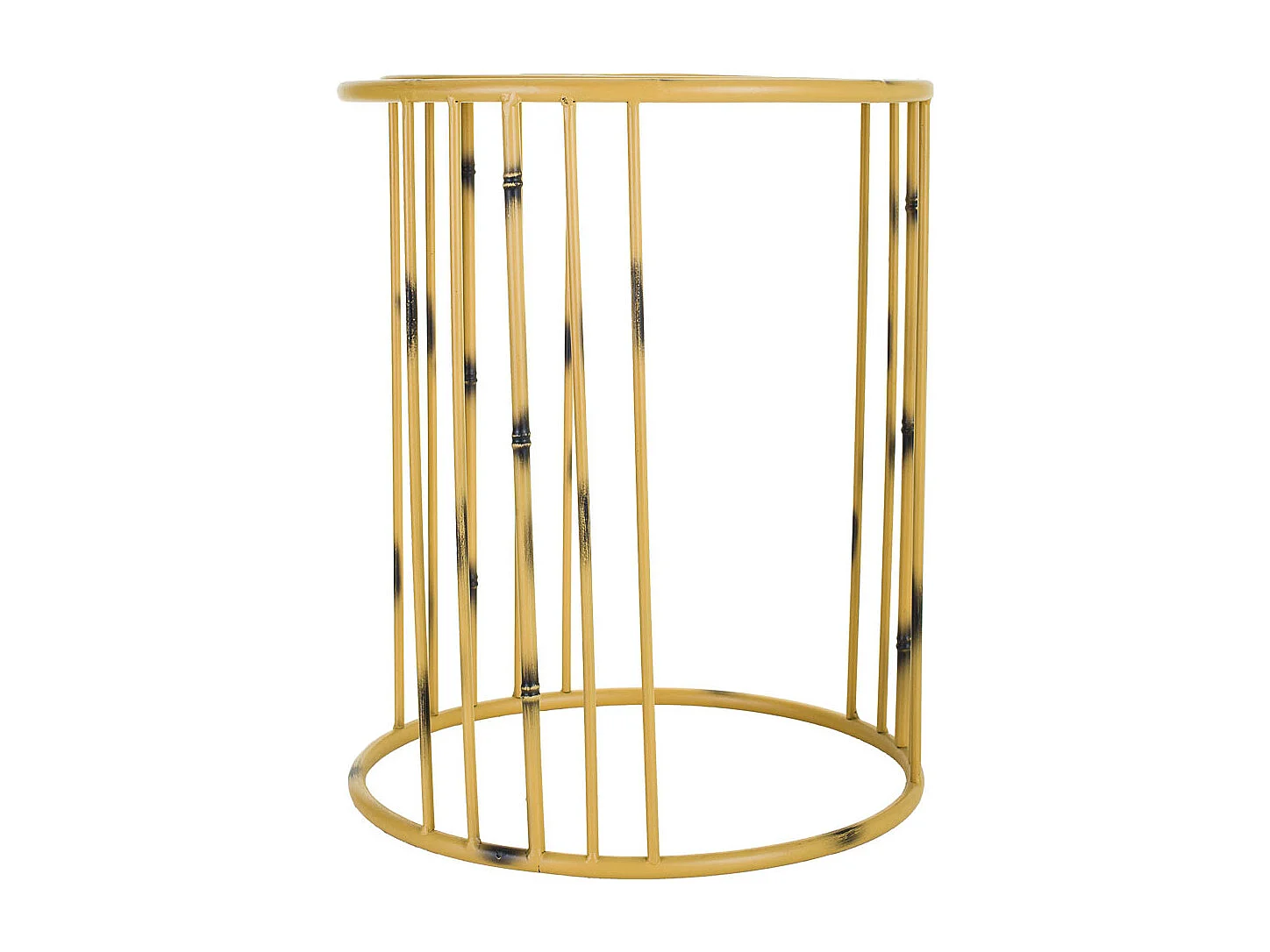 Gelber Blumentopf aus Metall, 39x39x48h cm