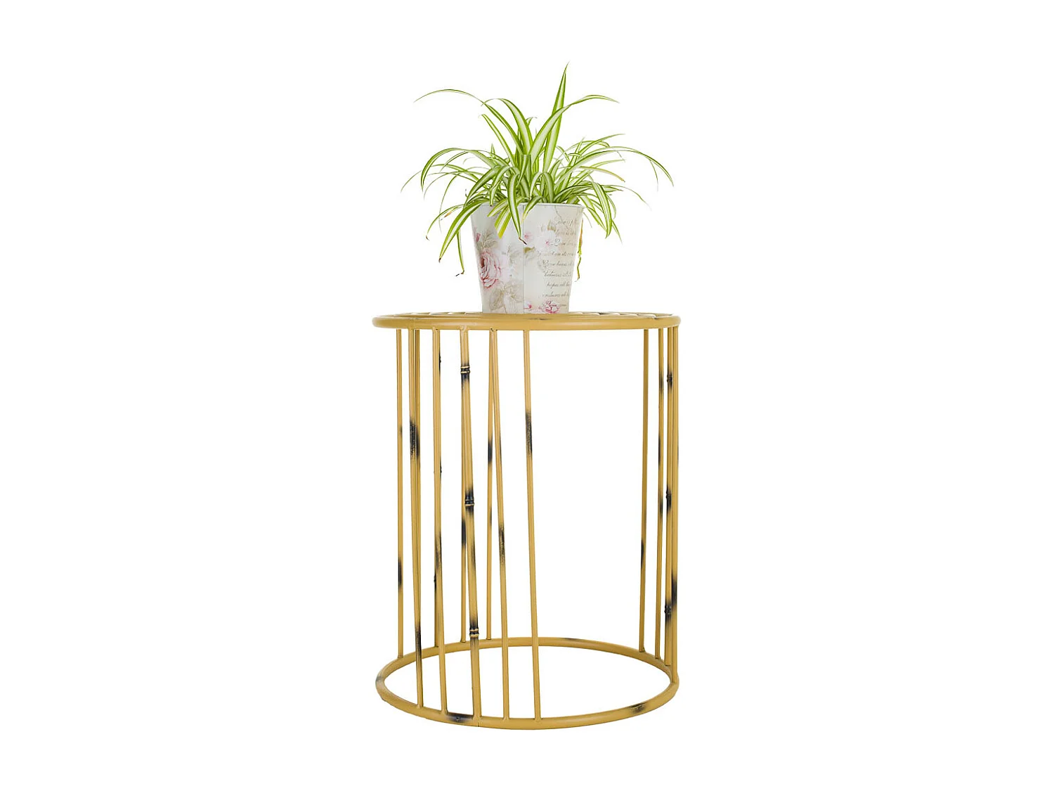Vaso de metal amarelo 39x39x48