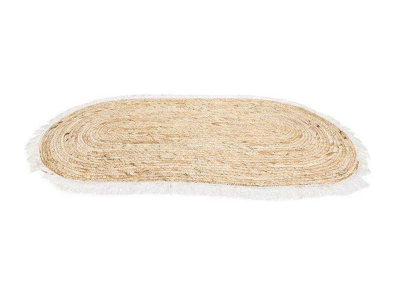 Tappeto marrone in fibra naturale intrecciato a mano 100x50x1h