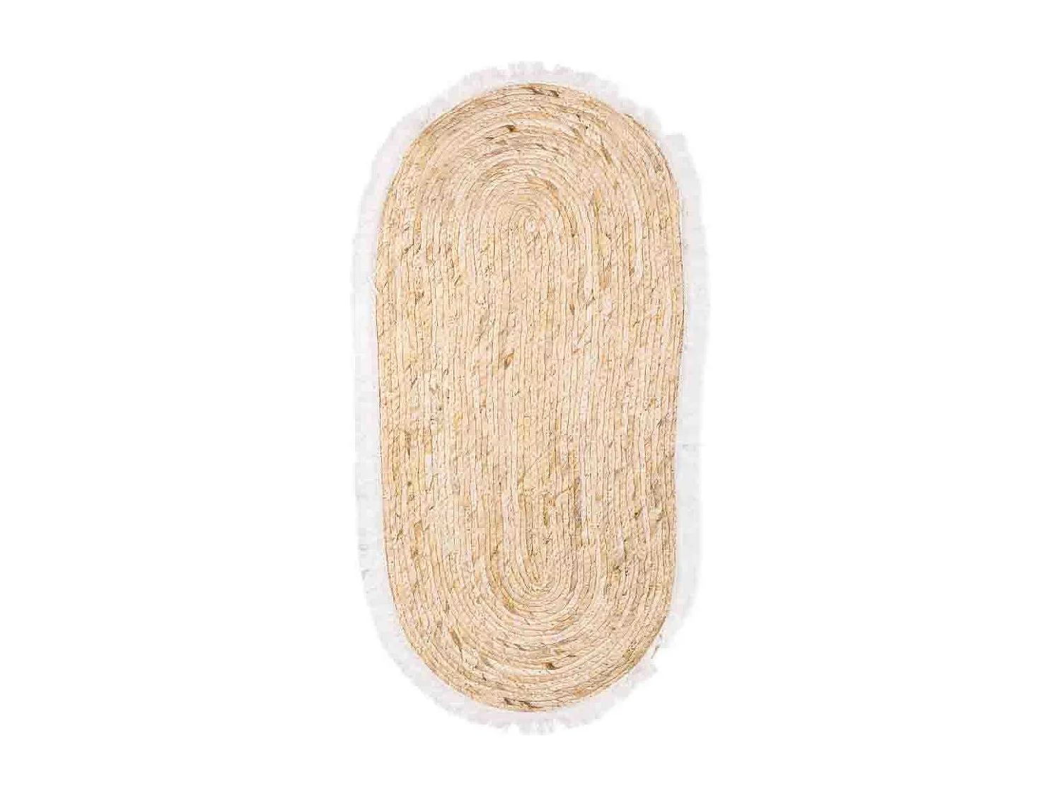 Tappeto marrone in fibra naturale intrecciato a mano 100x50x1h