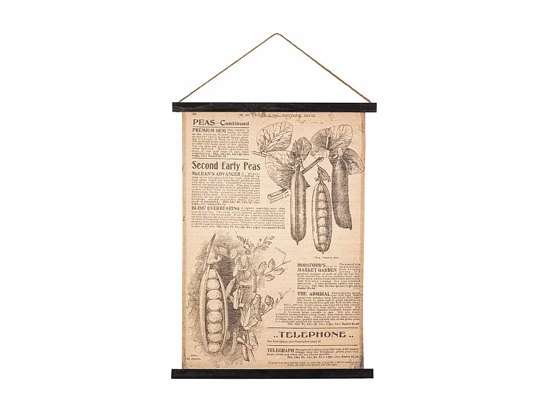 Toile parchemin imprimée sur tissu 55x75x2,5h