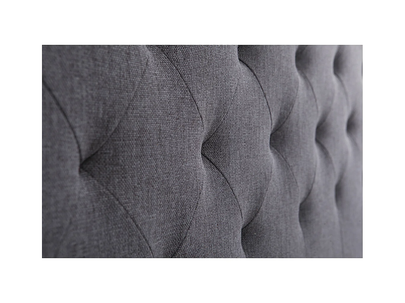 Tête de lit capitonnée en tissu gris foncé L160 cm ENGUERRAND