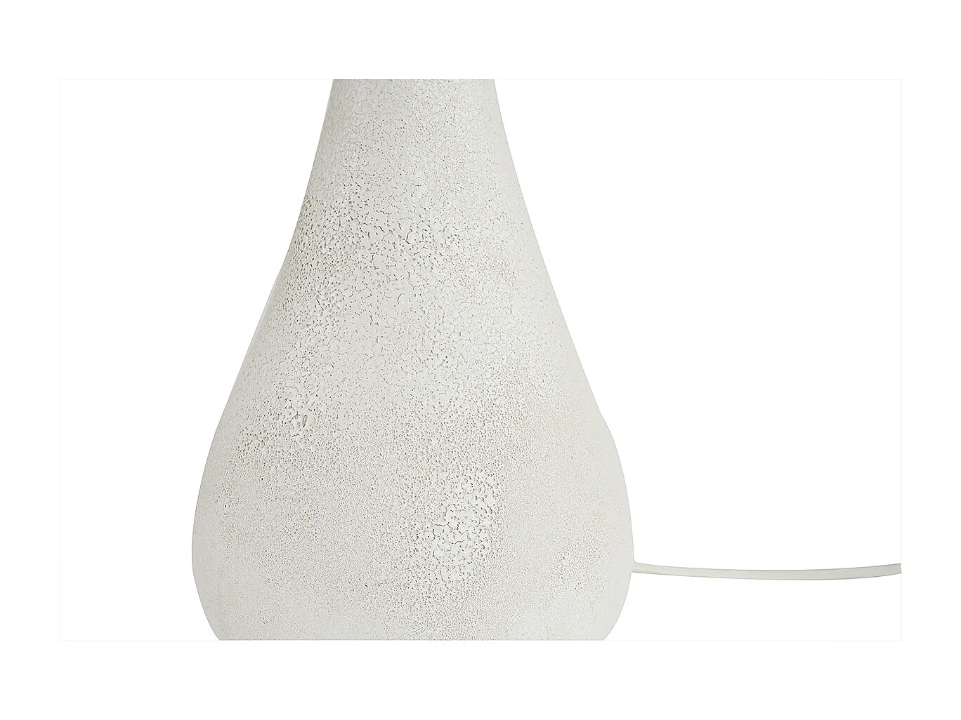 Lampe à poser blanche en céramique effet pierre et abat-jour en raphia H49 cm PYRUS