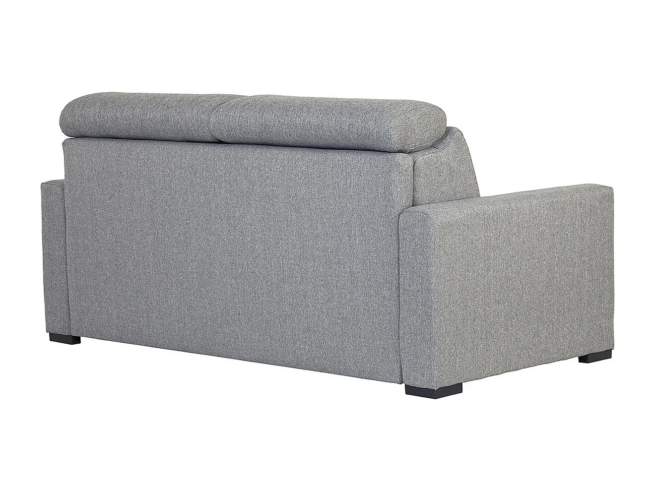 Sofá convertible gris claro con colchón 18 cm y reposacabezas ajustables NORO