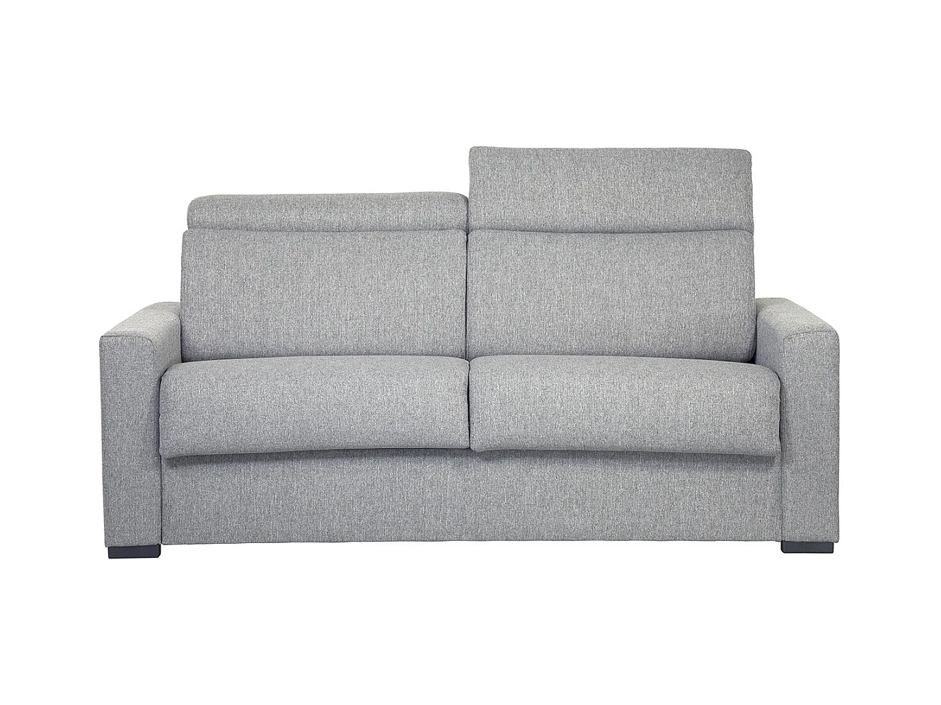 Schlafsofa hellgrau mit 18 cm Matratze und verstellbaren Kopfstützen NORO