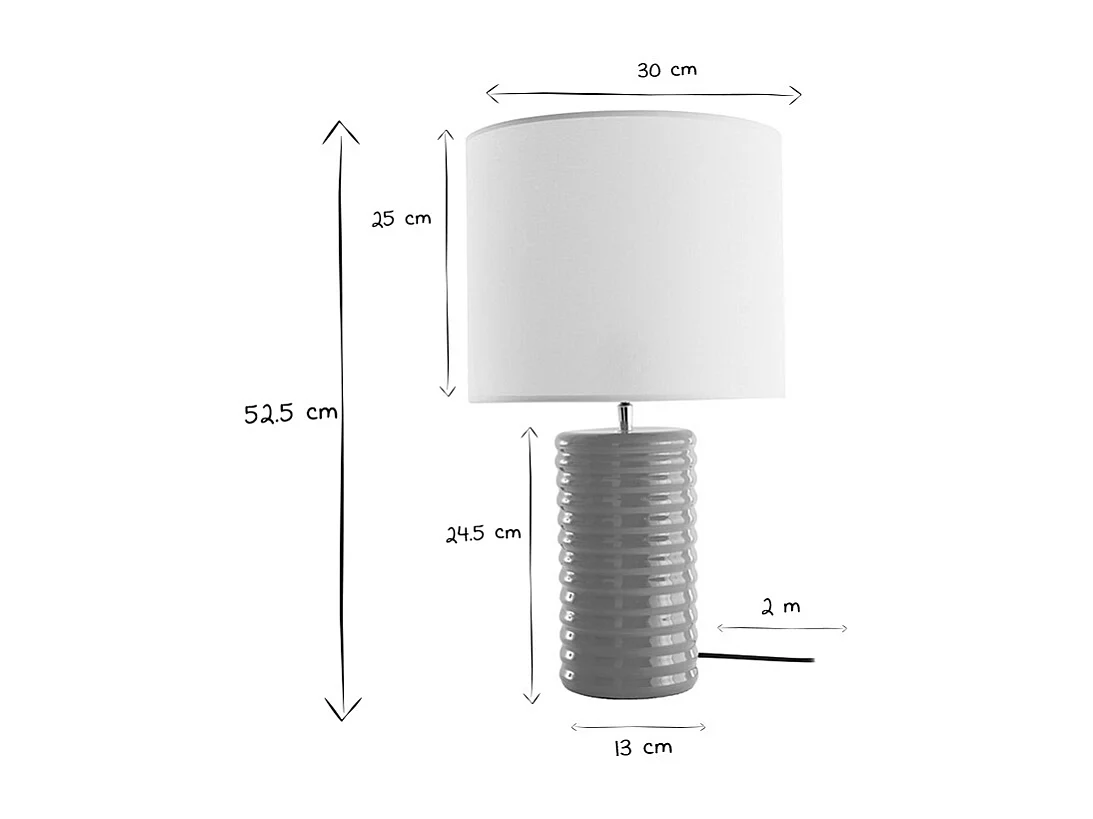 Lampe à poser en céramique émaillée jaune et abat-jour écru H53 cm BERRO