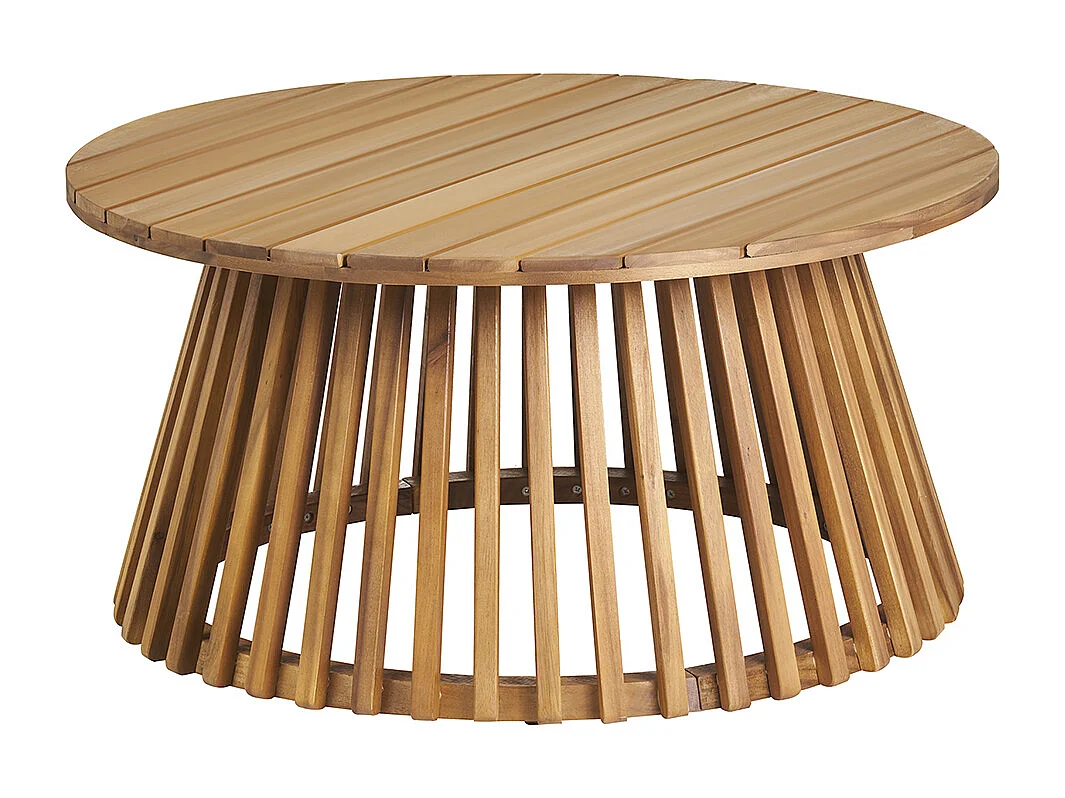 Mesa de centro de jardín redonda de madera maciza 80 cm - NASSAU