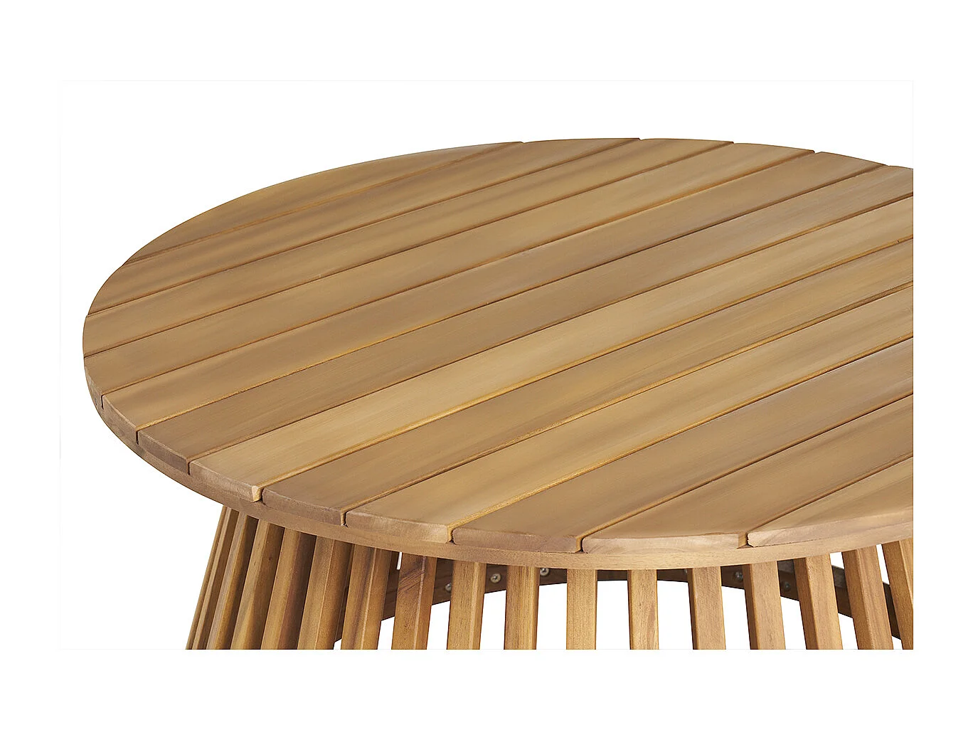 Mesa de centro de jardín redonda de madera maciza 80 cm - NASSAU