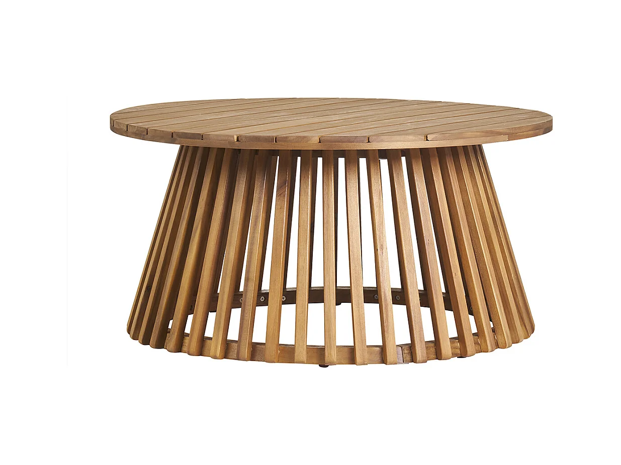 Table basse ronde en bois massif D80 cm - NASSAU