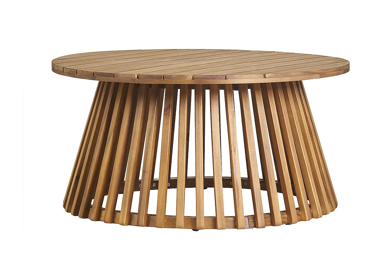 Table basse ronde en bois massif D80 cm - NASSAU
