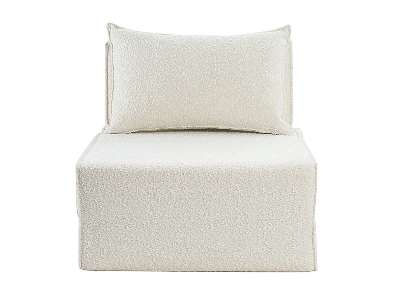 Sillón cama de 1 plaza de borreguillo blanco VICTOR