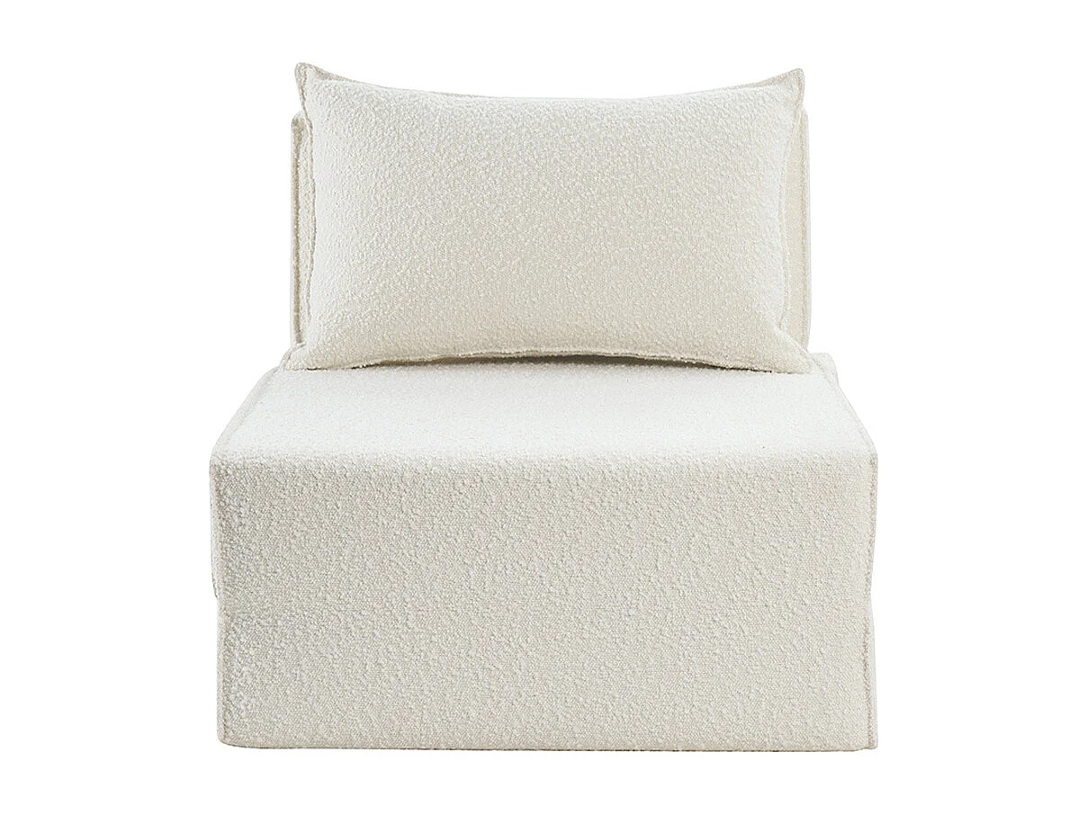 Sillón cama de 1 plaza de borreguillo blanco VICTOR