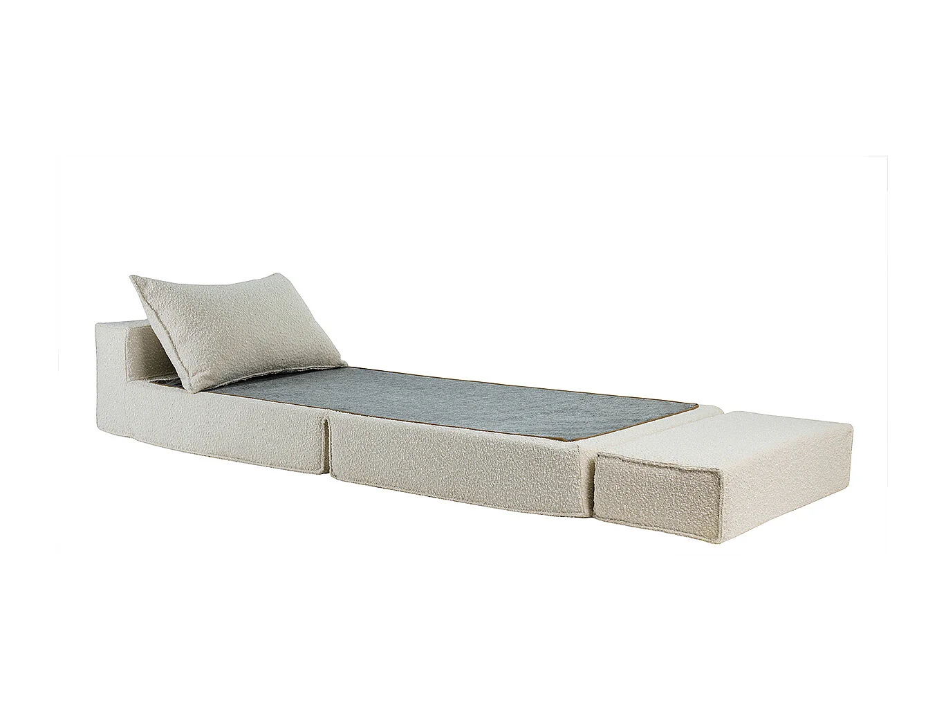 Sillón cama de 1 plaza de borreguillo blanco VICTOR