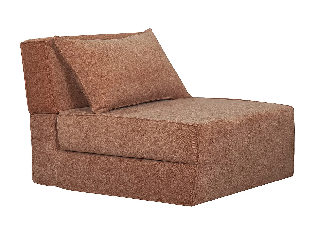 Schlafsessel aus terracotta Stoff mit Samteffekt 1-Sitzer VICTOR