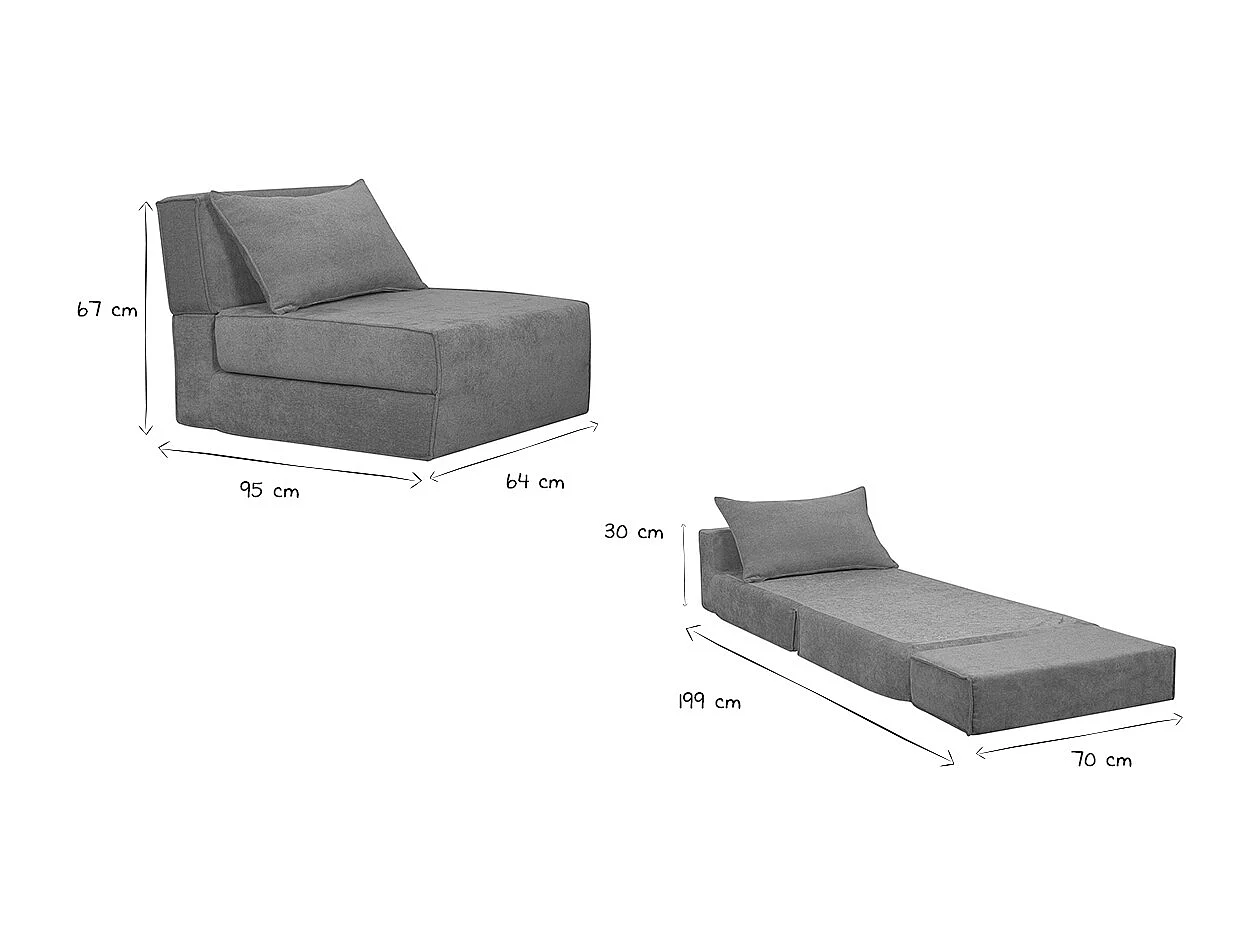 Schlafsessel aus terracotta Stoff mit Samteffekt 1-Sitzer VICTOR