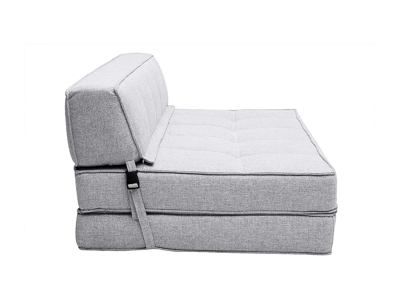 Poltrona letto 2 posti in tessuto grigio chiaro KATY