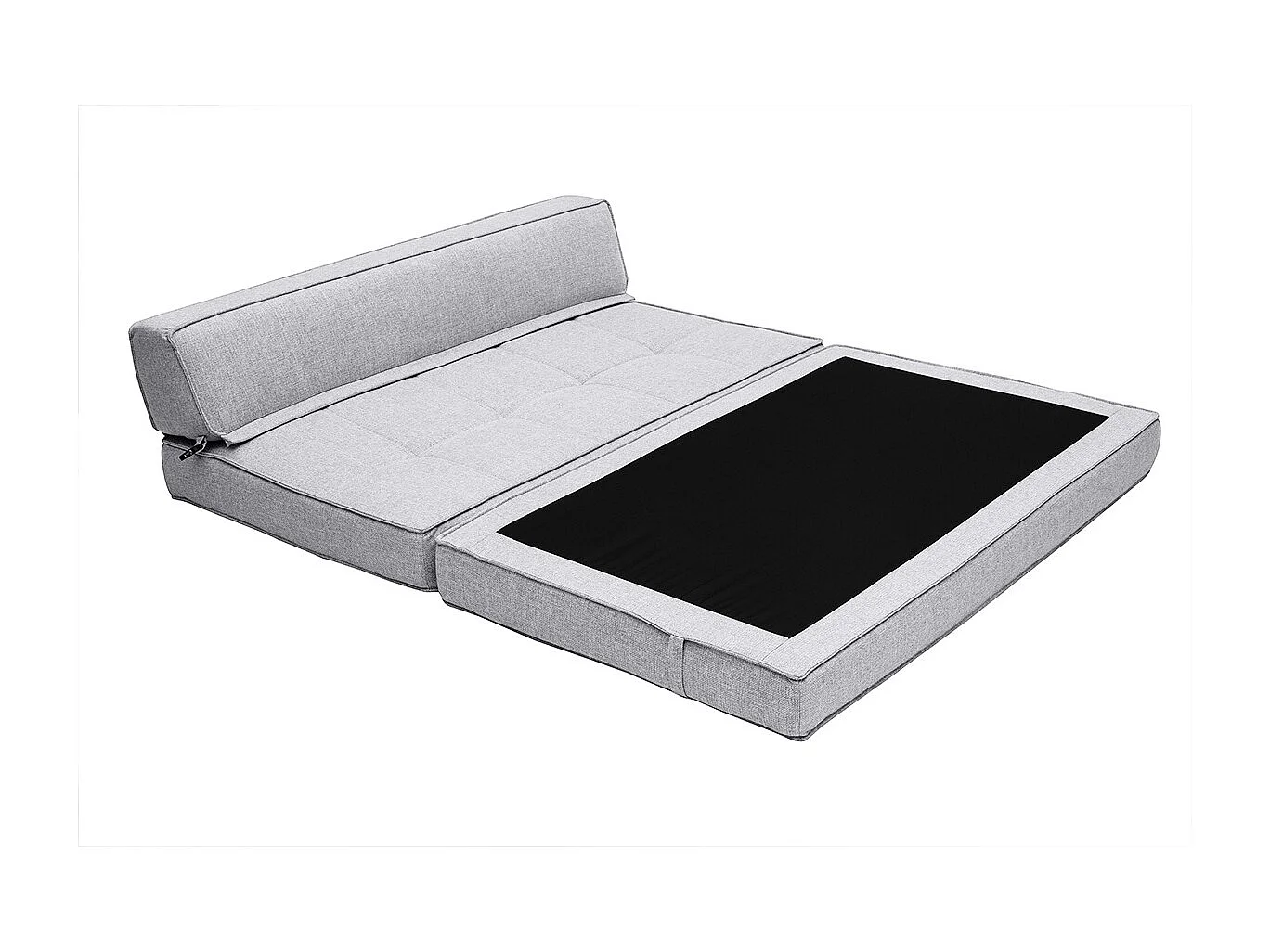 Chauffeuse 2 places convertible en tissu gris clair KATY