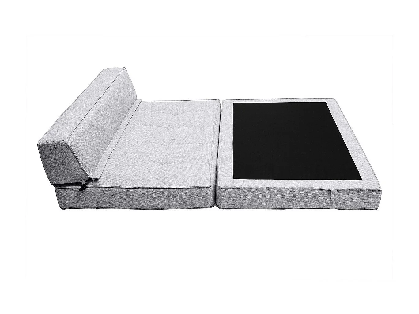 Chauffeuse 2 places convertible en tissu gris clair KATY