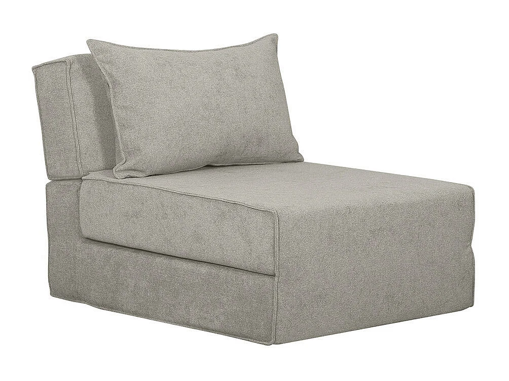 Chauffeuse 1 place convertible en tissu effet velours gris VICTOR