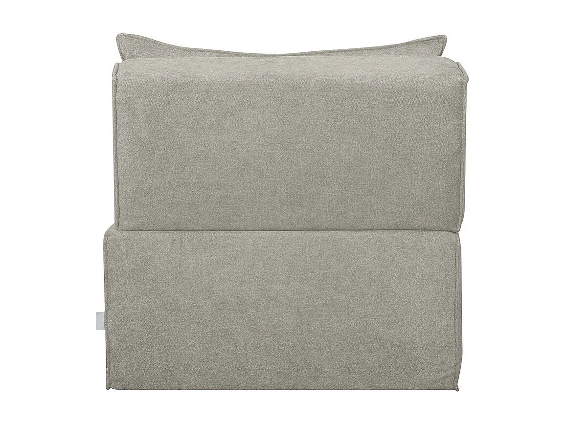Chauffeuse 1 place convertible en tissu effet velours gris VICTOR