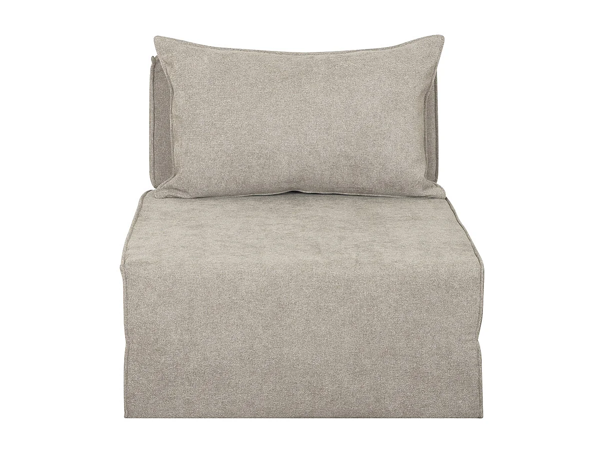 Sillón cama de 1 plaza de tejido efecto aterciopelado color topo VICTOR