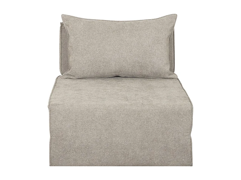 Chauffeuse 1 place convertible en tissu effet velours taupe VICTOR