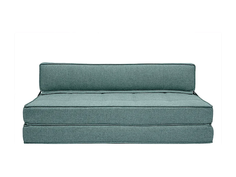 Poltrona letto 2 posti in tessuto grigio-verde KATY