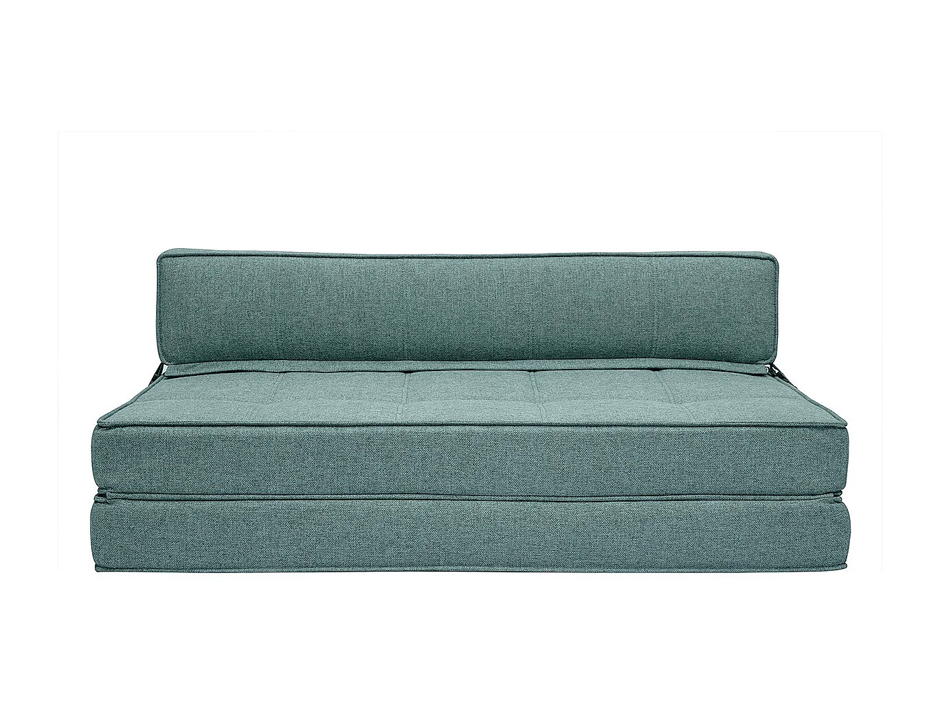 Poltrona letto 2 posti in tessuto grigio-verde KATY