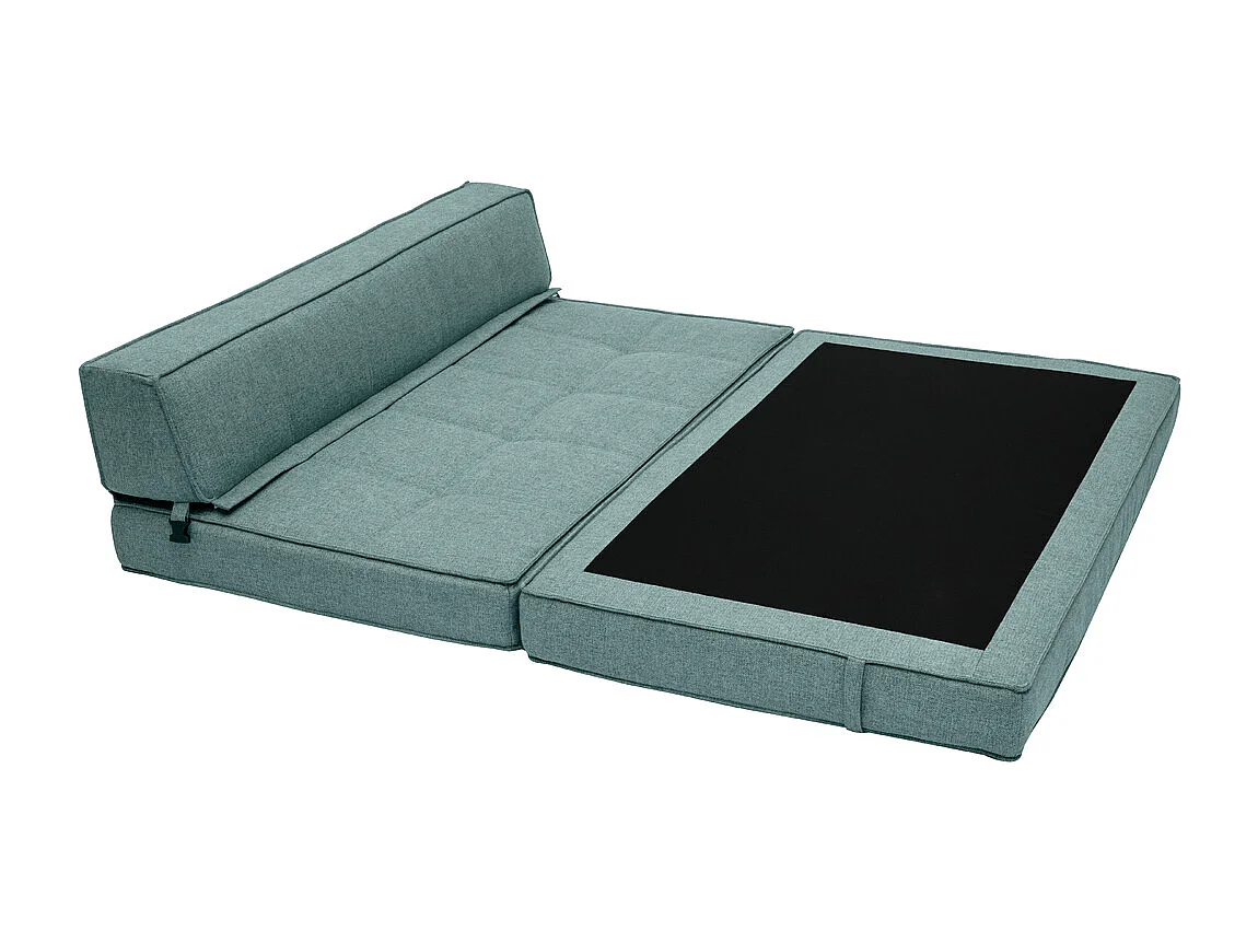 Poltrona letto 2 posti in tessuto grigio-verde KATY