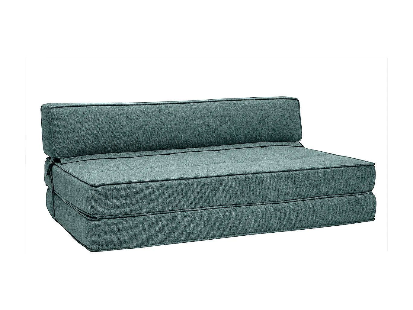 Poltrona letto 2 posti in tessuto grigio-verde KATY
