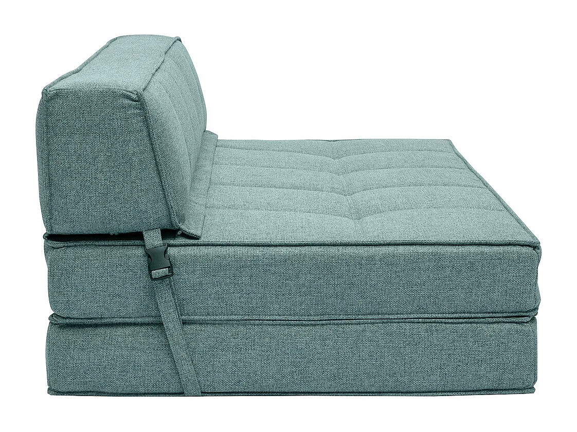 Poltrona letto 2 posti in tessuto grigio-verde KATY