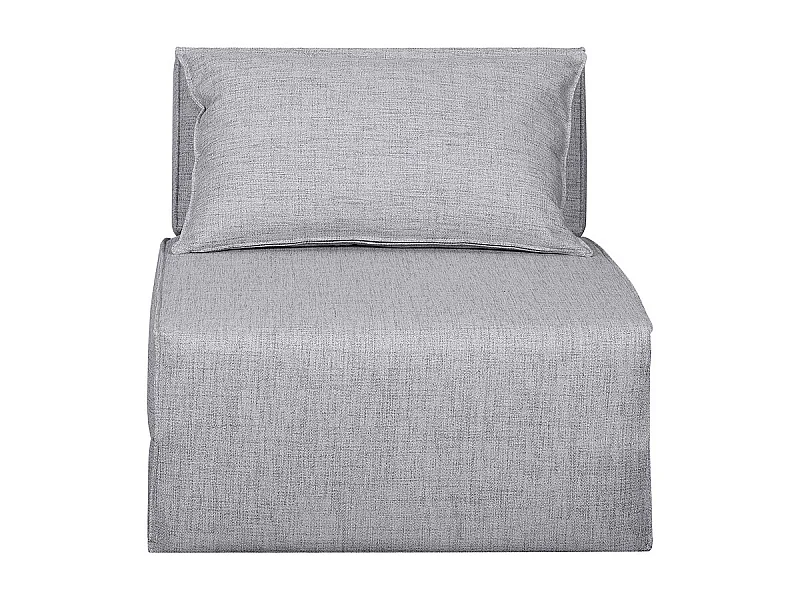 Sillón cama de 1 plaza de tela gris claro VICTOR