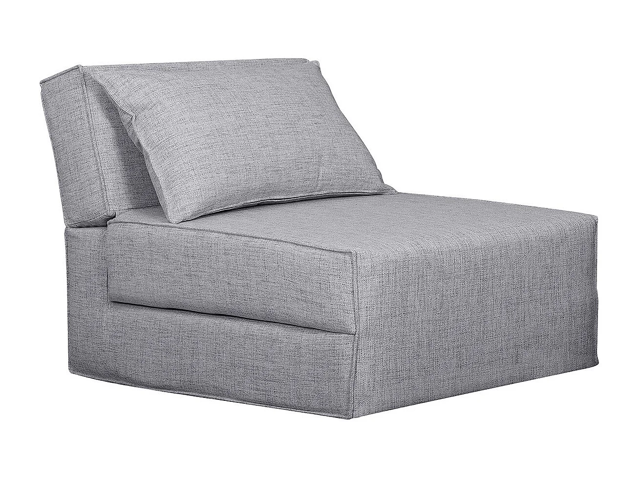 Chauffeuse 1 place convertible en tissu gris clair VICTOR