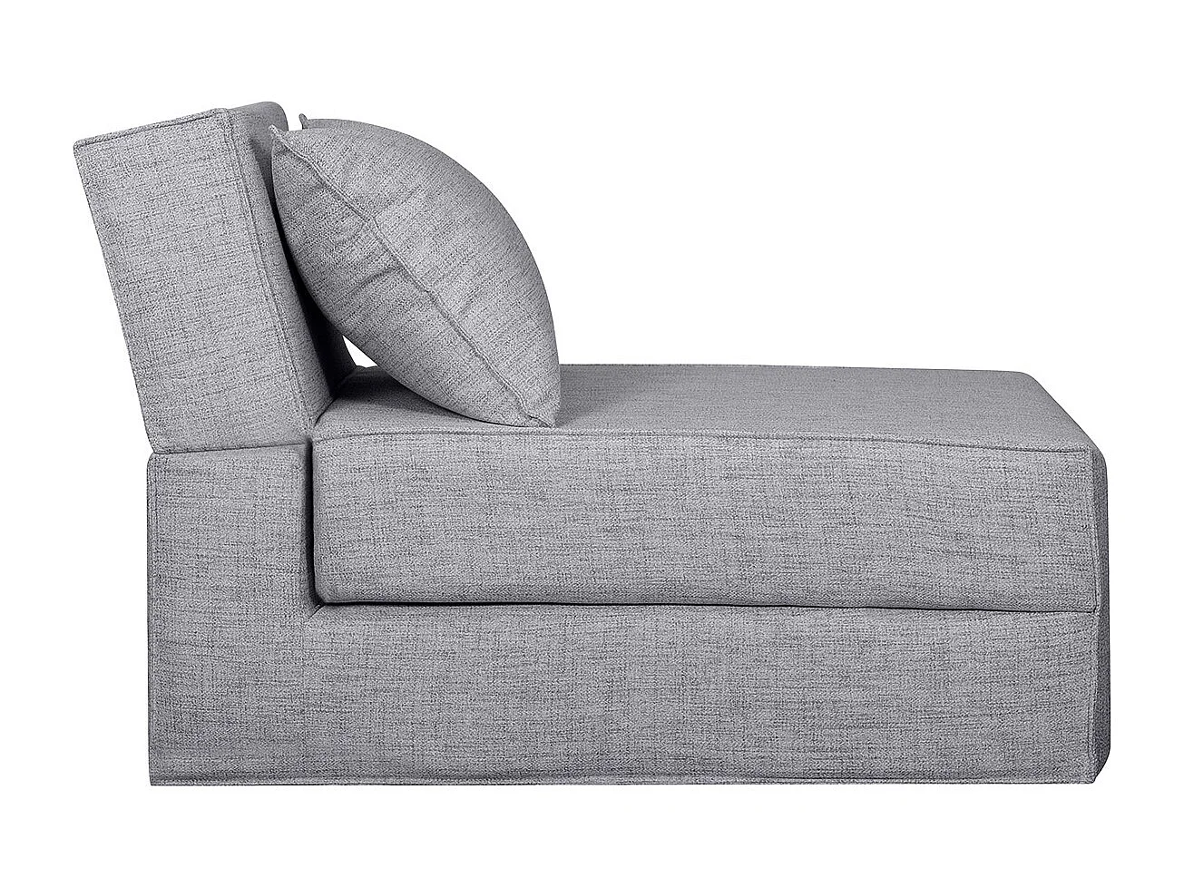 Chauffeuse 1 place convertible en tissu gris clair VICTOR