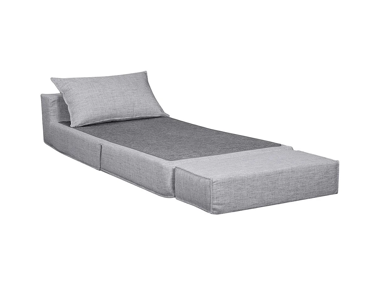 Poltrona letto singola in tessuto grigio chiaro VICTOR