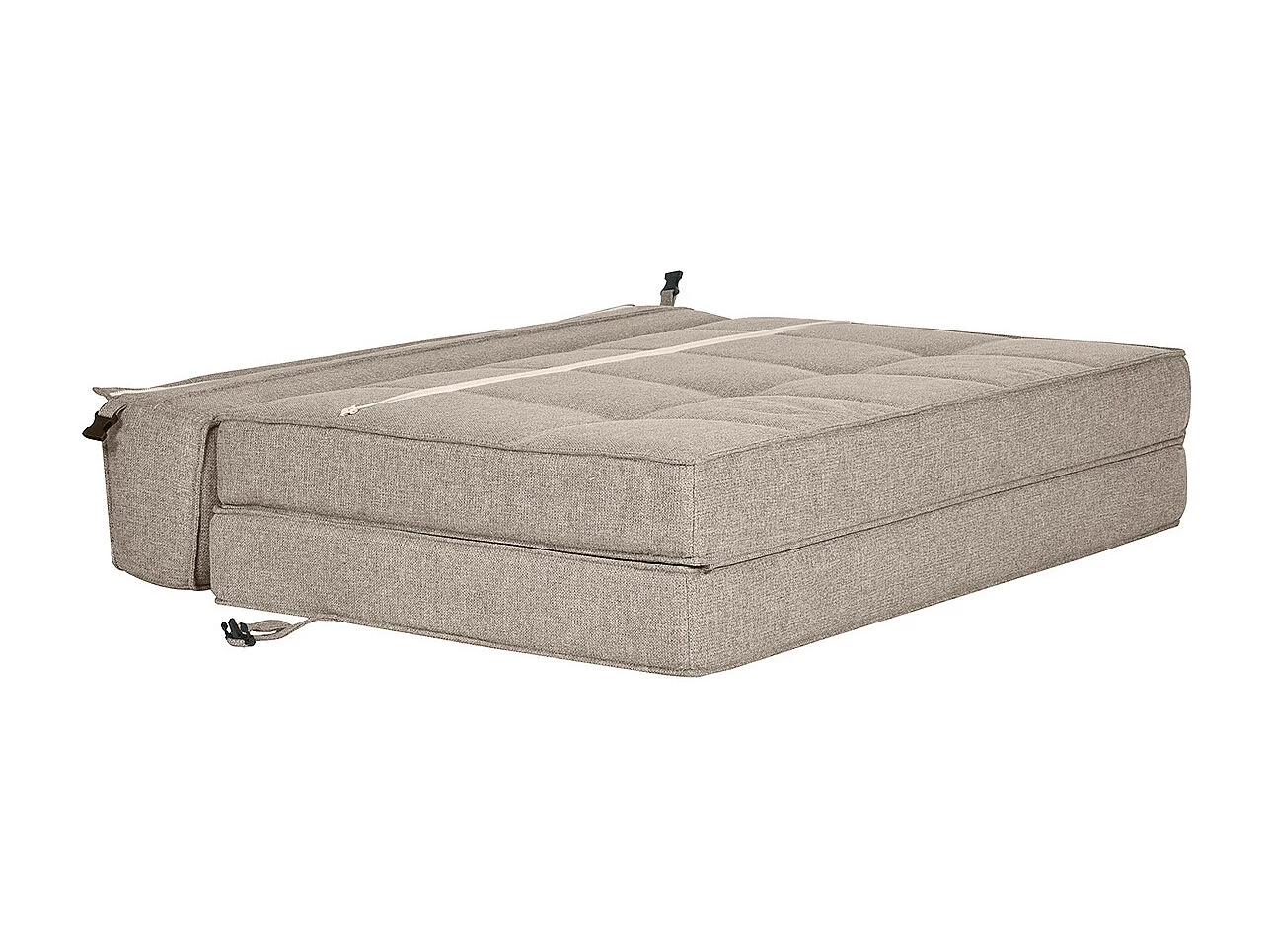 2-Sitzer-Schlafsofa taupefarbener Stoff KATY