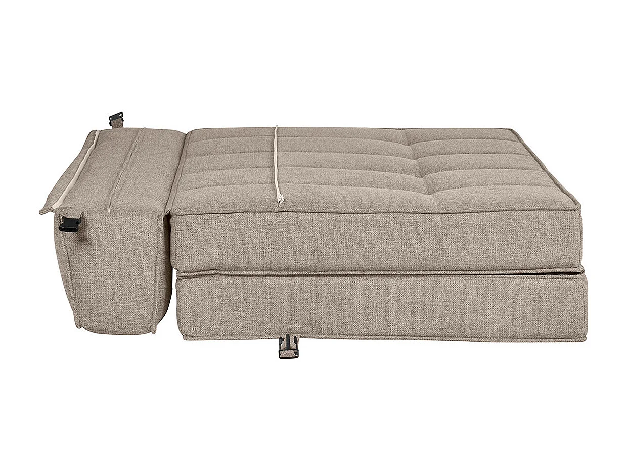 2-Sitzer-Schlafsofa taupefarbener Stoff KATY