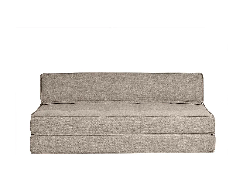 Chauffeuse 2 places convertible en tissu taupe KATY