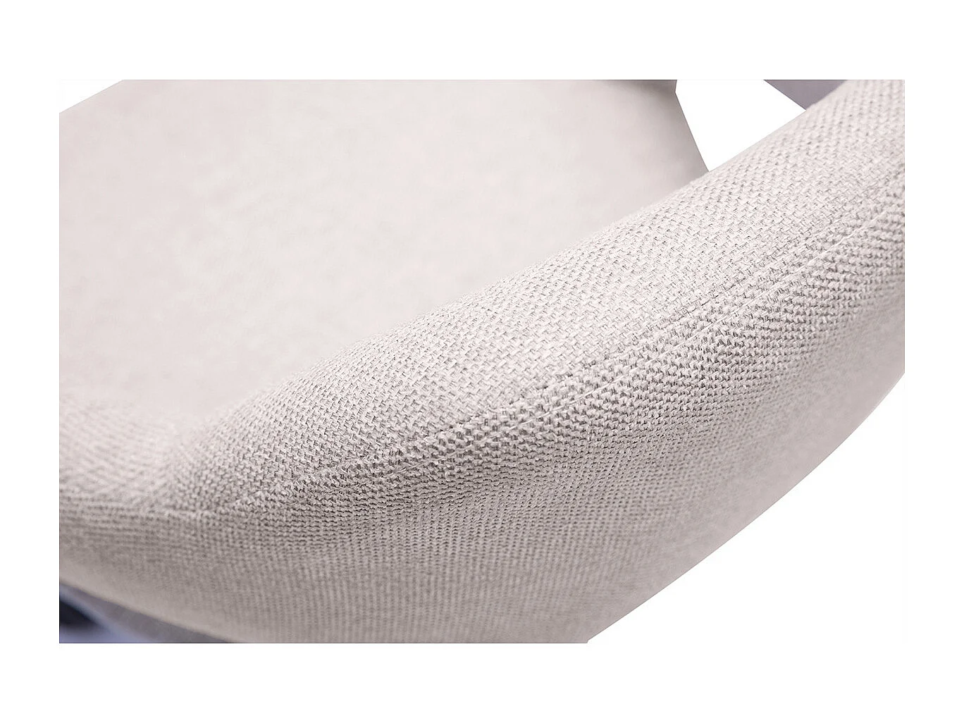 Silla de oficina con ruedas de diseño en tela de terciopelo beige y metal negro JESSY