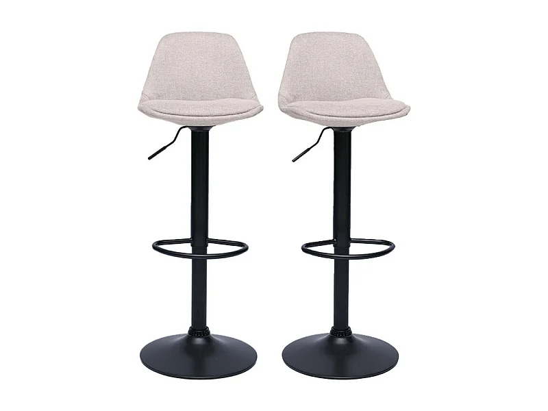Taburetes de bar de diseño de tela efecto terciopelo beige (juego de 2) STEEVY