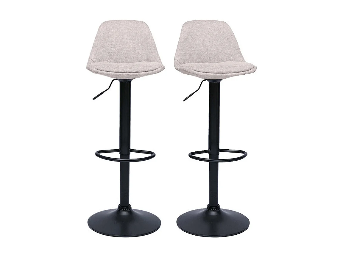 Designer-Barhocker aus beigem samtigem Stoff im 2er-Set STEEVY