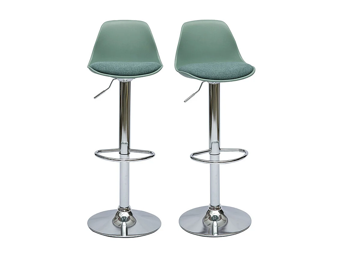 Tabourets de bar design vert de gris (lot de 2) STEEVY