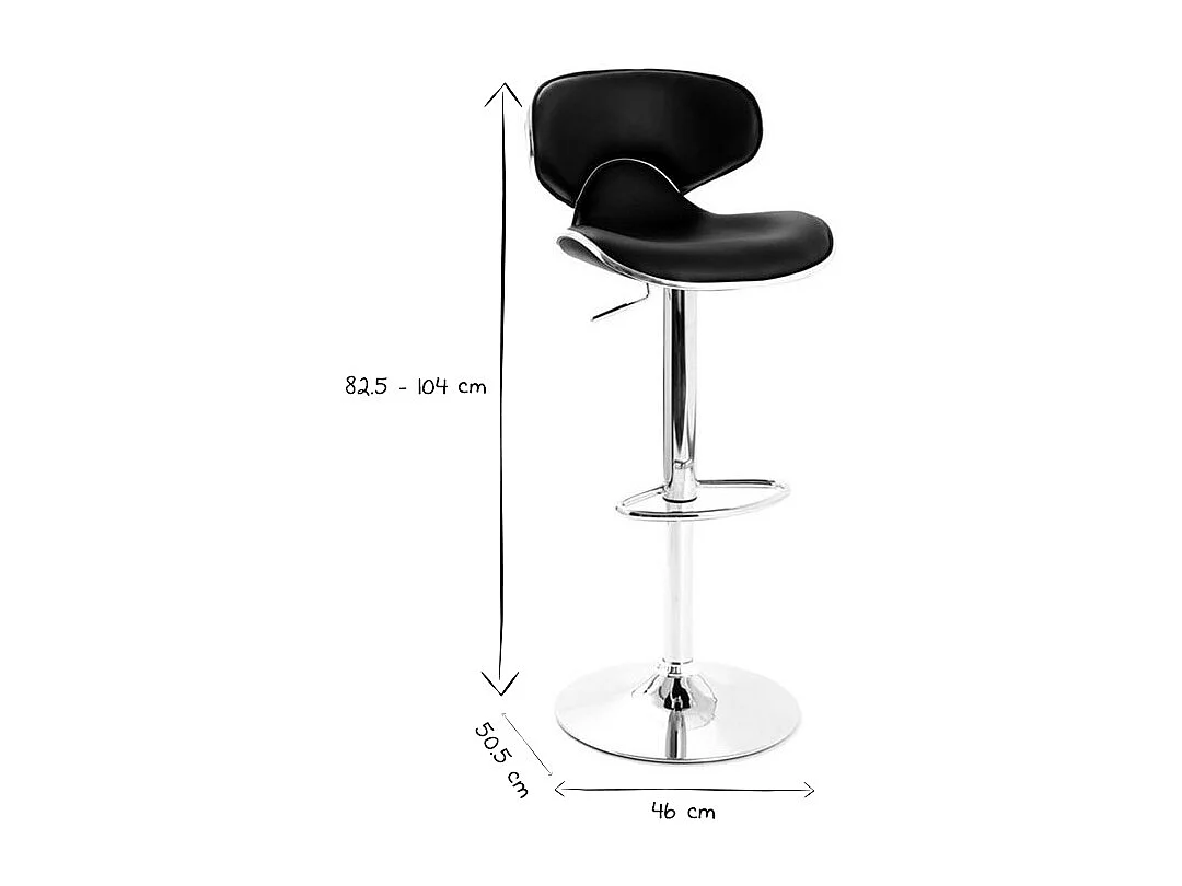 Tabourets de bar design noirs (lot de 2) PEGASE