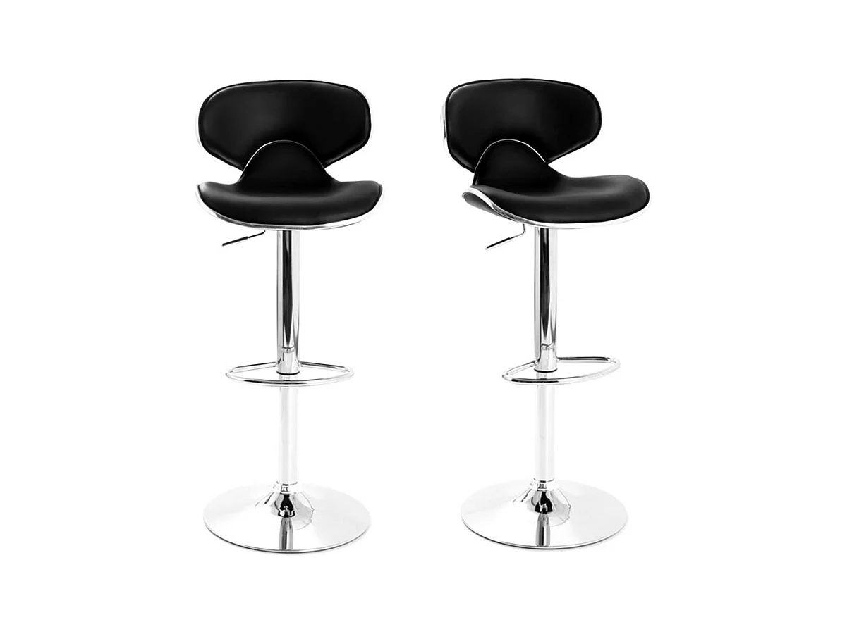 Tabourets de bar design noirs (lot de 2) PEGASE