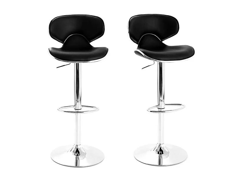 Tabourets de bar design noirs (lot de 2) PEGASE