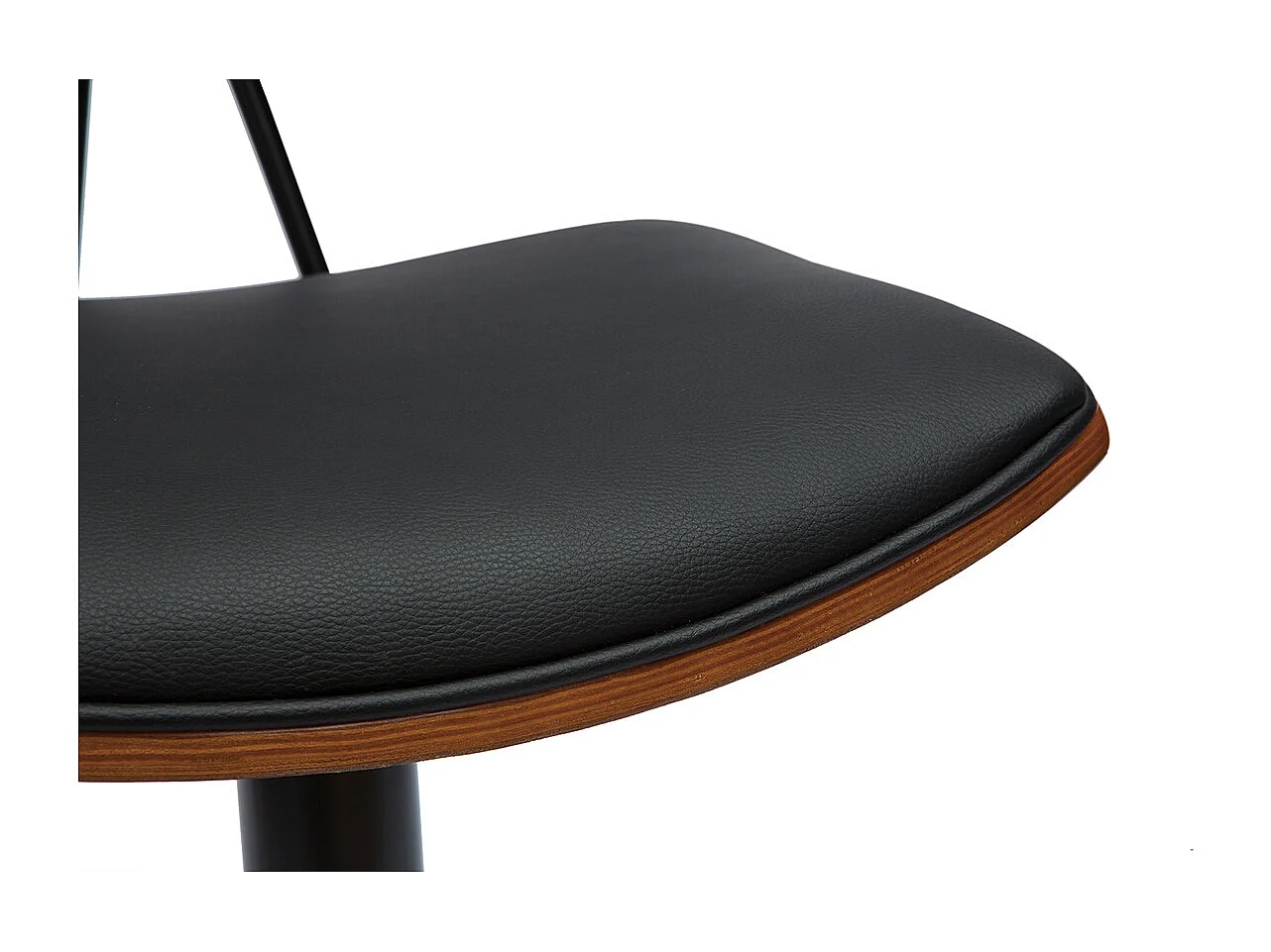 Set de 2 taburetes de cocina de diseño regulable negro y madera oscura VASCO