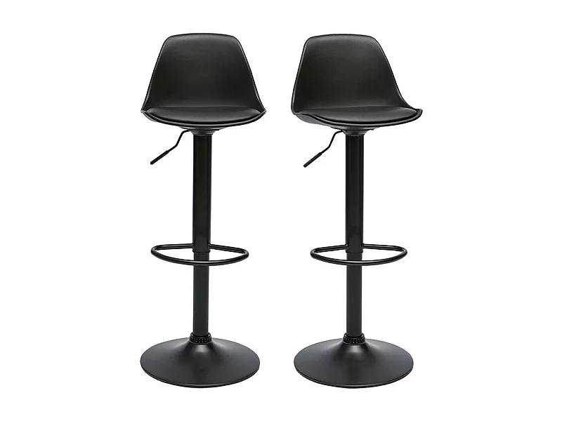 Tabourets de bar design noirs (lot de 2) STEEVY